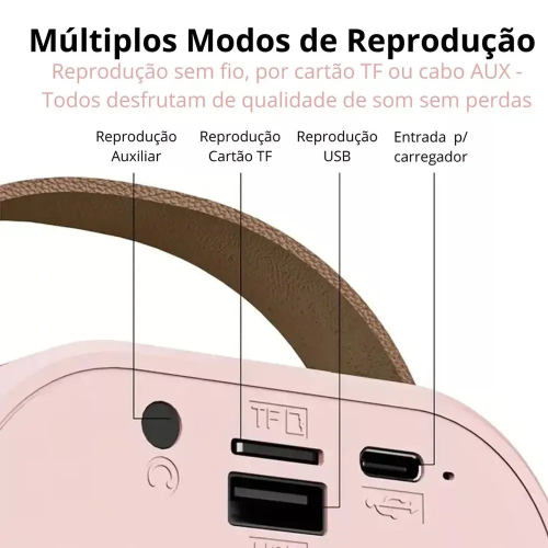 Caixinha de Som Karaoke Com Microfone Bluetooth Muda Voz