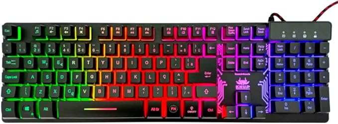 Teclado Gamer Semi Mecânico RGB Knup