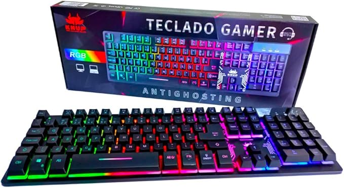 Teclado Gamer Semi Mecânico RGB Knup